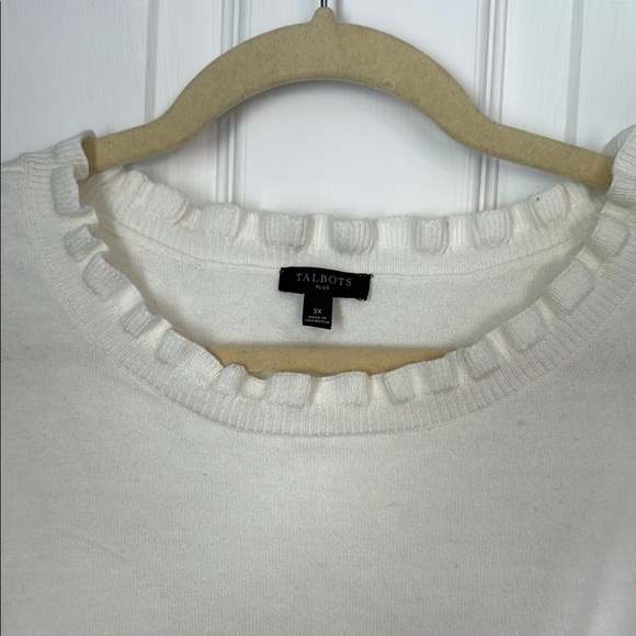 Talbots cream Ruffle Neck Sweater - Picture 3 of 3